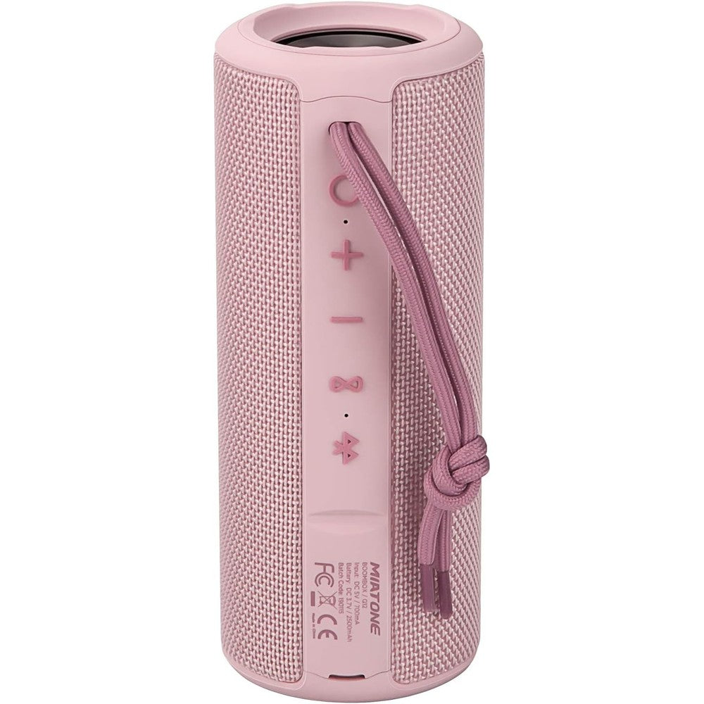 Miatone Boombox outdoor portable Bluetooth speaker pink front view