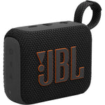 JBL Go 4 portable bluetooth speaker front view in black