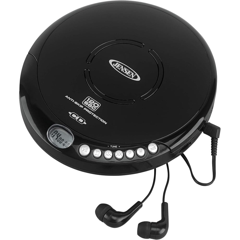 Jensen Portable CD-120BK personal CD player front view black