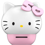Hello Kitty 50th Anniversary Bluetooth Speaker front view showing the character design and pink bow accent.