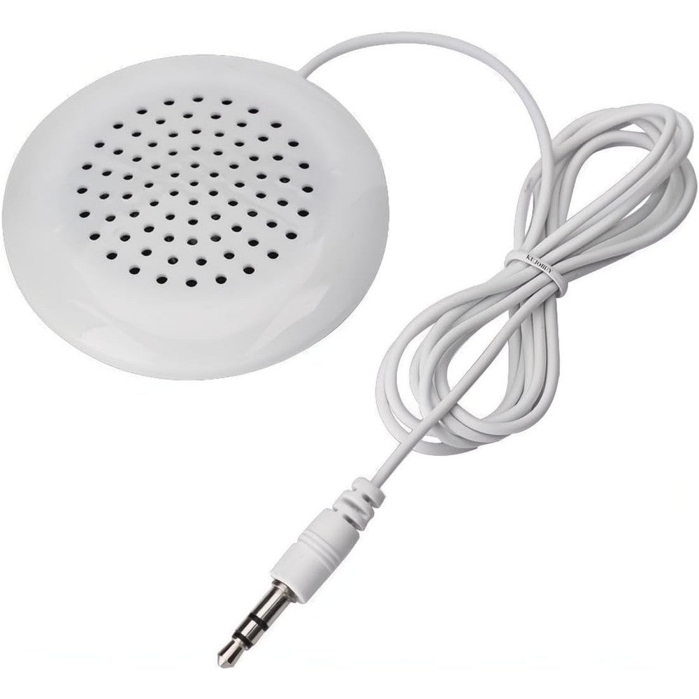 KUJOBUY mini under pillow speaker white front view on bed