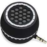 Leadsound Crystal portable mini speaker front view showing black circular body and silver grille.