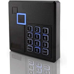 MENGQI-CONTROL proximity RFID door access control keypad reader front view showing the 12-button black interface for commercial security.