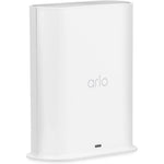Arlo Pro SmartHub front view showcasing the sleek white base station design for home security setups.