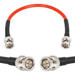 XRDS -RF 12G SDI Video Cable front view showcasing the premium BNC male connectors.
