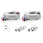 ANNKE 2 Pack Security Camera Cable front view showing pre terminated BNC and power connectors.