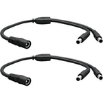 IMIYORE 12V DC power splitter cable pack front view showing 1 female to 2 male configuration plugs.