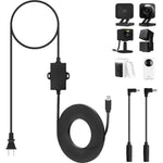 Uogw outdoor power adapter front view showing integrated plug and premium black flat extension cable