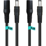 Siocen DC extension power cable front view showcasing the male and female barrel connectors