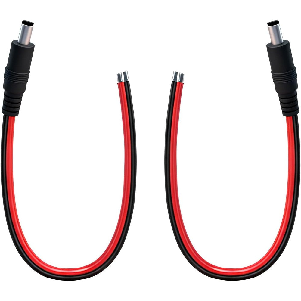 Imiyore male direct current pigtail maintenance cable front view showing pre-tinned copper ends