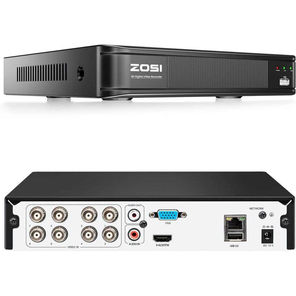 Zosi 8-channel 5MP CCTV DVR front panel view