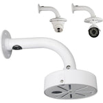 Compcctv security camera mount bracket front view of white aluminum L-type wall stand