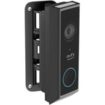 CaGuan adjustable video doorbell mount front view in matte black finish