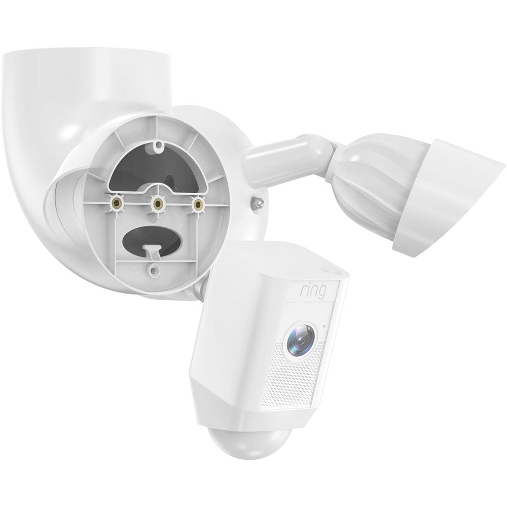 MSAFF eave mount bracket front view white protective case for smart floodlight cameras