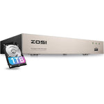 Zosi 3K Lite 8 Channel CCTV DVR front view silver finish security recorder.