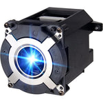 Stanlamp NP26LP replacement projector lamp front view showcasing the bare bulb inside the housing