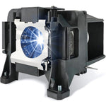 Stanlamp replacement projector lamp front view showing the optical bulb element inside the black housing.