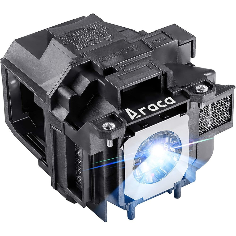 Araca ELPLP78 replacement projector lamp front view highlighting the clear bulb lens setup