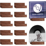 Clothmile wooden vinyl record holder front view wall display set