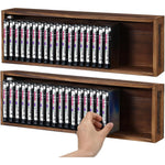 Widecook wooden cassette tape storage rack front view farmhouse style media organizer