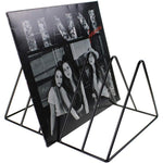 Record-Happy Vinyl Record Storage Holder Stand front view displaying twelve inch LP albums.