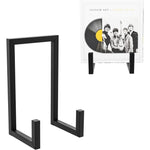 YFEEN metal vinyl record storage holder front view displaying vintage LP albums
