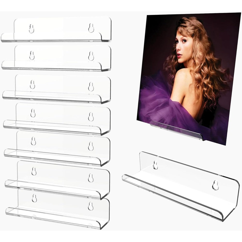 WPESI vinyl record shelf wall mount 8 pack front view displaying album artwork