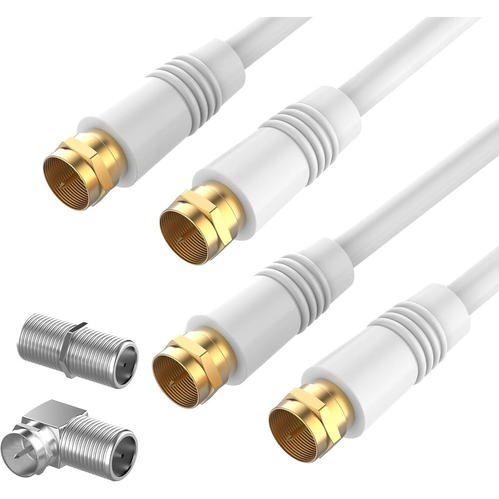 Ecjtu RG6 coaxial cable front view pack of two