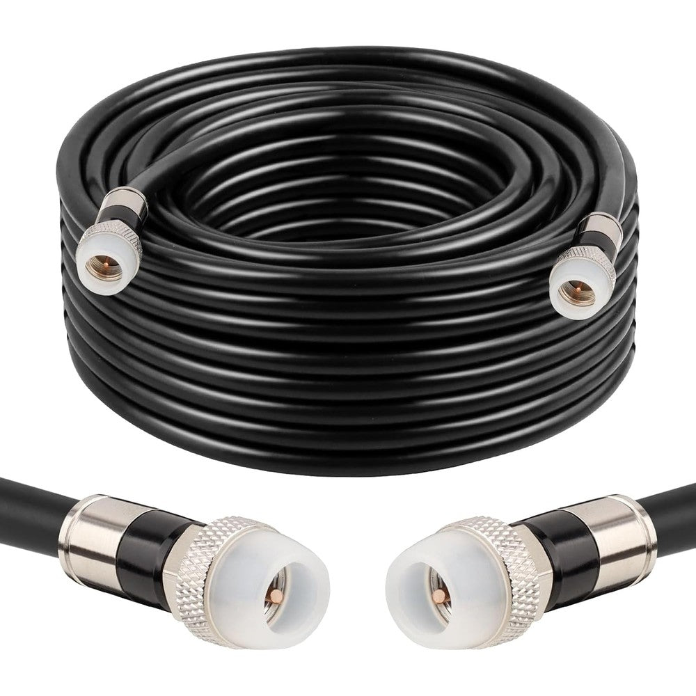 Mookeerf RG6 coaxial cable fifty feet front view showing premium connectors