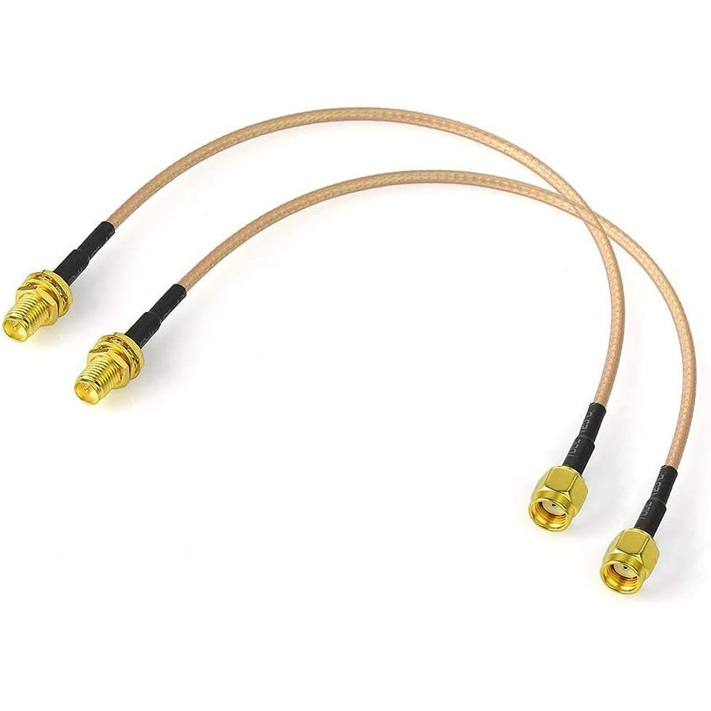 Bingfu WiFi antenna extension cable 2 pack front view showcasing gold plated connectors