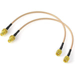 Bingfu WiFi antenna extension cable 2 pack front view showcasing gold plated connectors