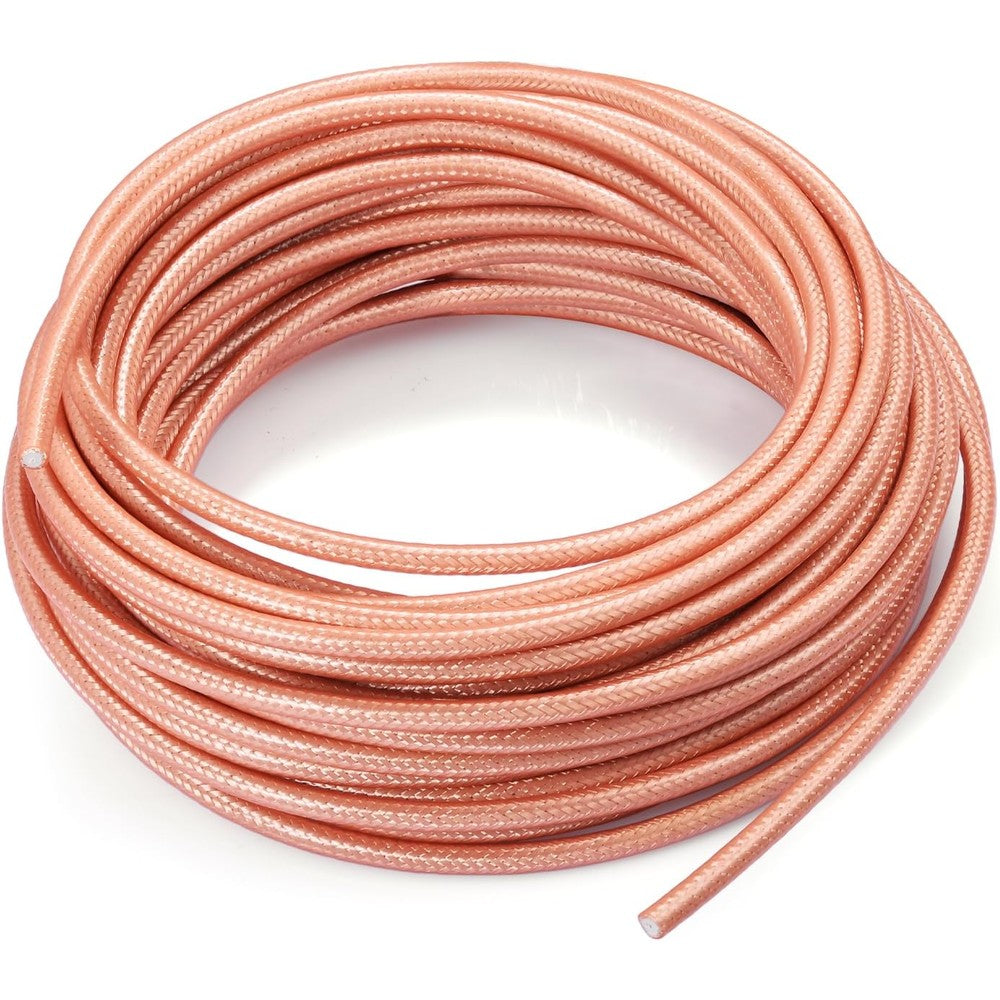 Eightwood RG400 RF Coax Cable forty feet spool front view showing copper colored double braid shielding