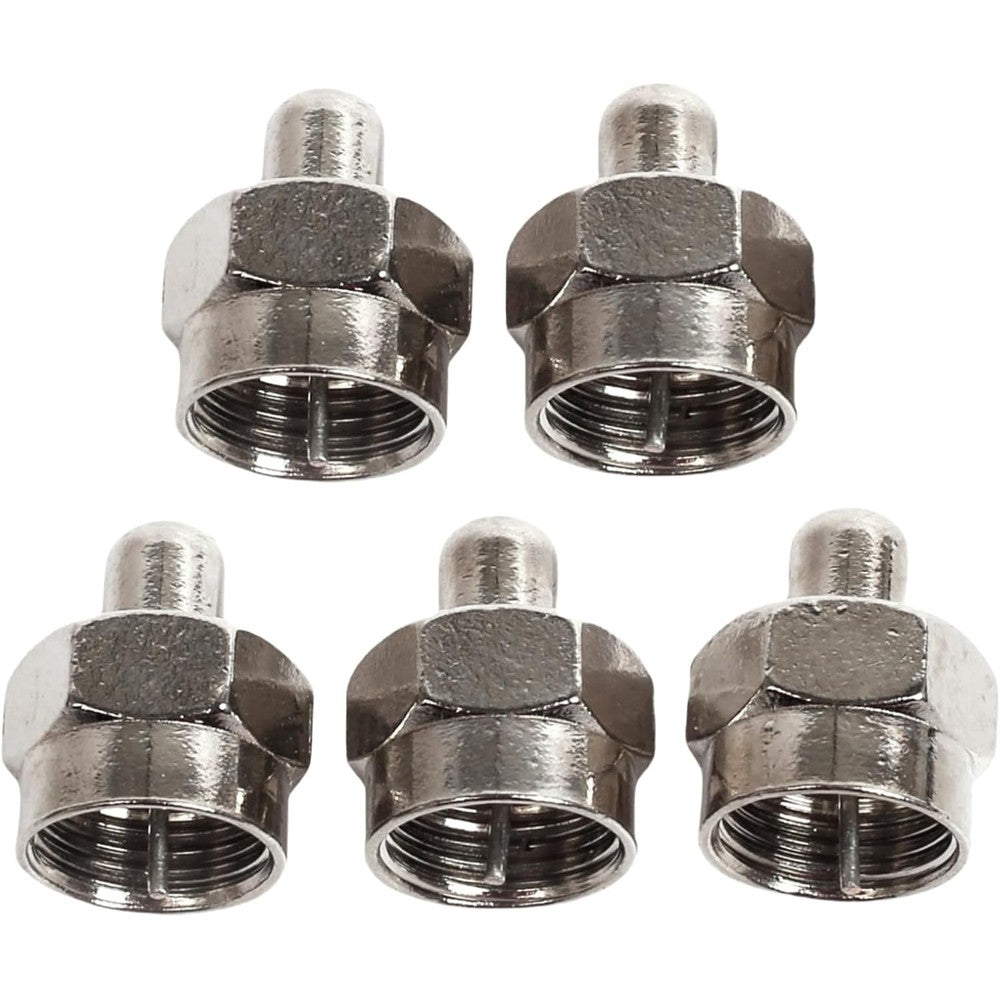 EZYUMM 5 Pack Coax Cap Cover front view showing premium brass threading