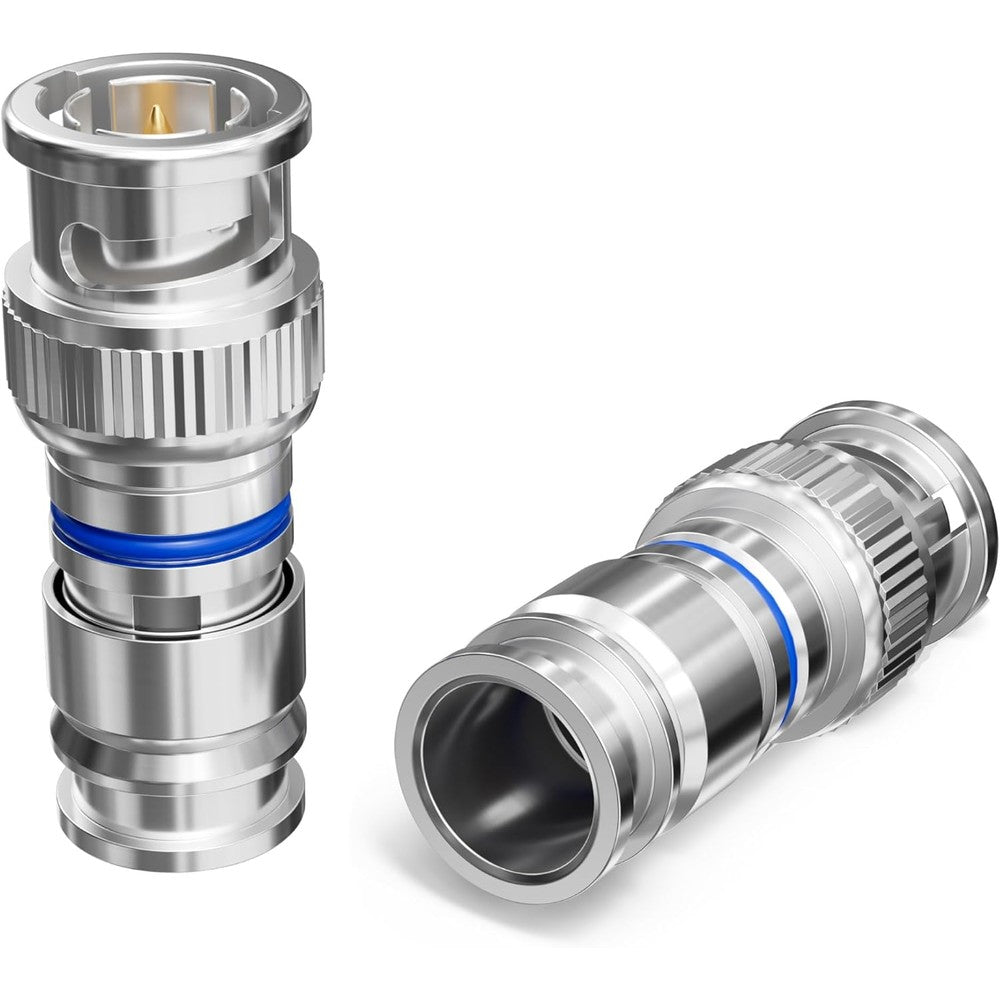 THE CIMPLE CO BNC Compression Connector Pack front view showing professional male coaxial cable ends