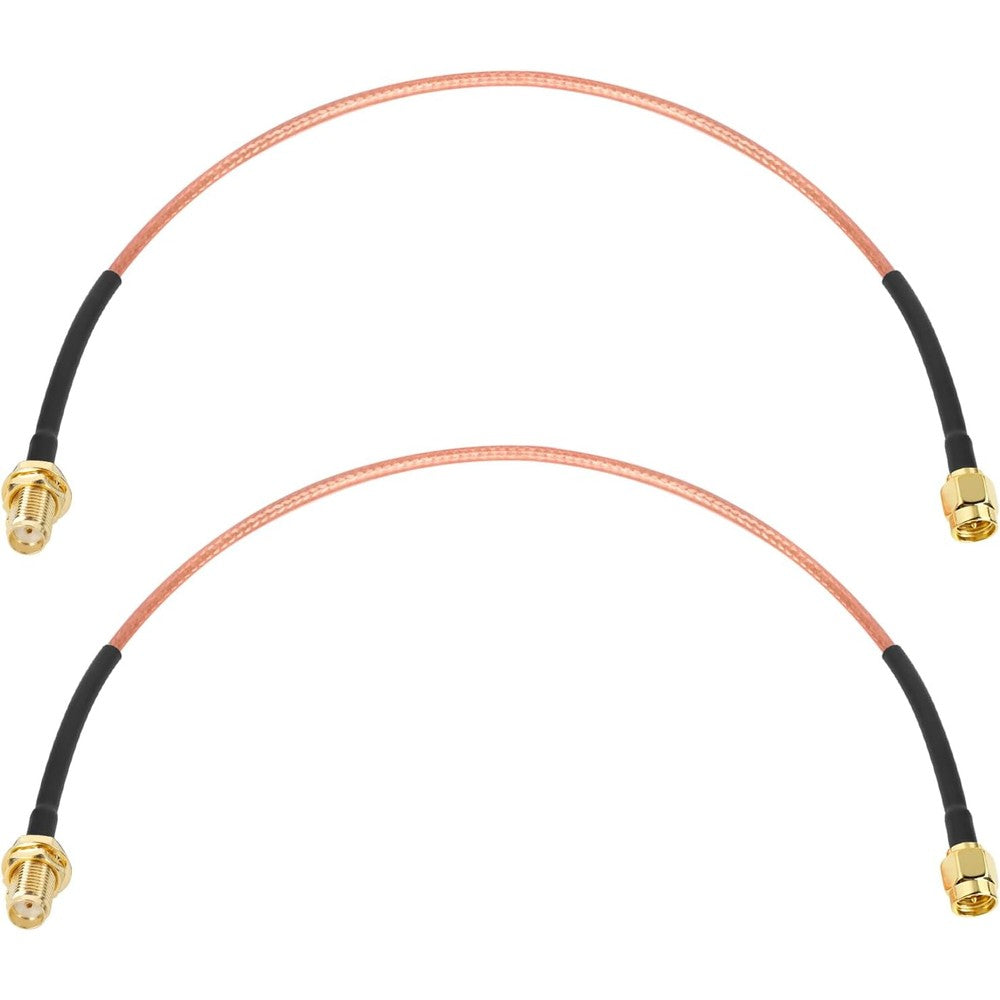 XRDS-RF SMA Cable front view showing 1 foot RG316 coaxial wire with gold-plated connectors.