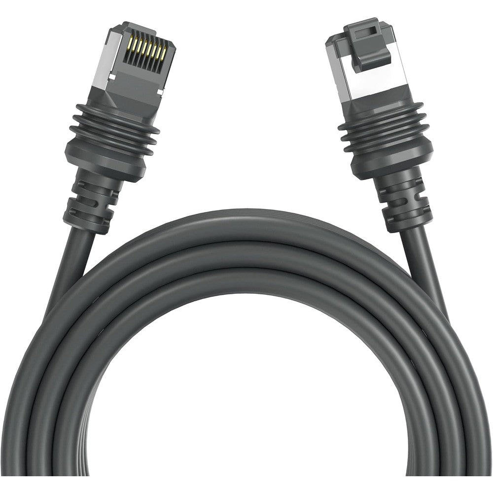 LUCMO Starlink Gen 3 Replacement Ethernet Cable front view showing grey outer jacket and premium connector pins.