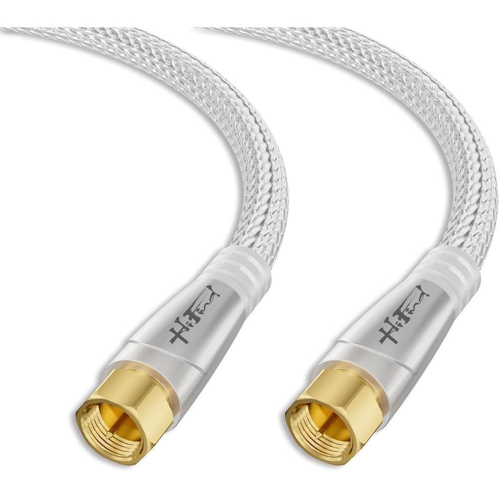 G-PLUG RG6 coaxial cable fifteen feet front view showing gold plated connectors.