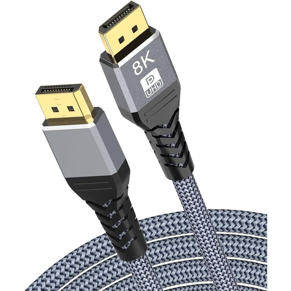 Rujcloud DisplayPort Cable front view showcasing gold-plated connector pins