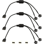 Lanminglel four pin RGB splitter cable front view showing premium female connectors for PC fans