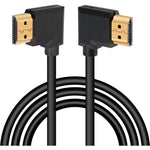 GELRHONR right angle HDTV cable front view displaying the ninety degree angled connector plug
