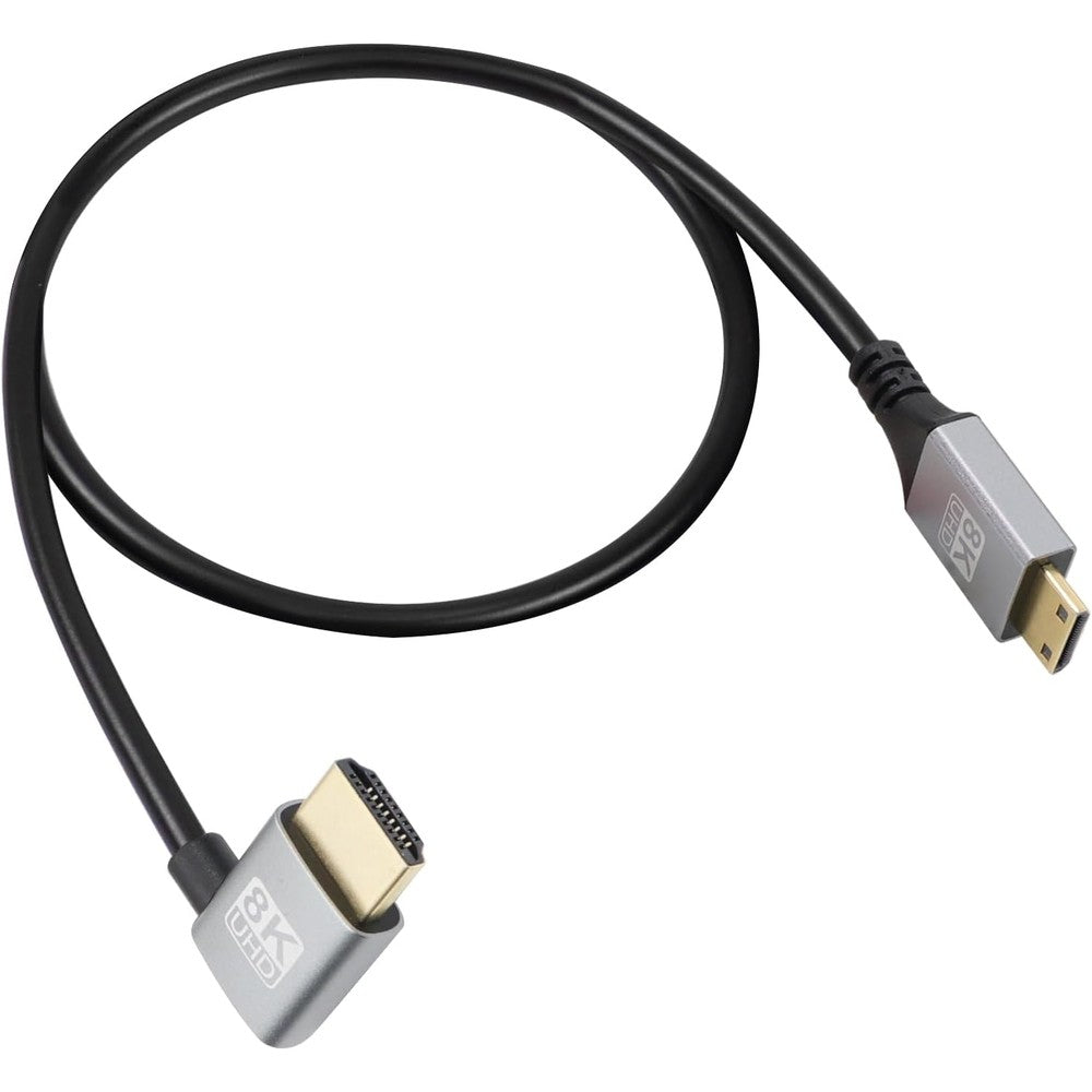 RIIEYOCA 8K Mini HDMI to HDMI cable front view highlighting gold plated connectors