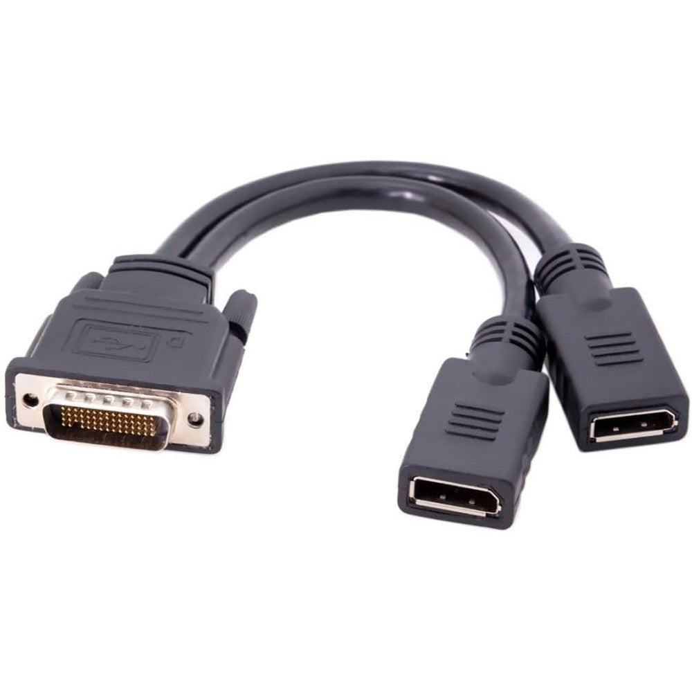 Chenyang DMS-59Pin male to dual DisplayPort female splitter cable front view