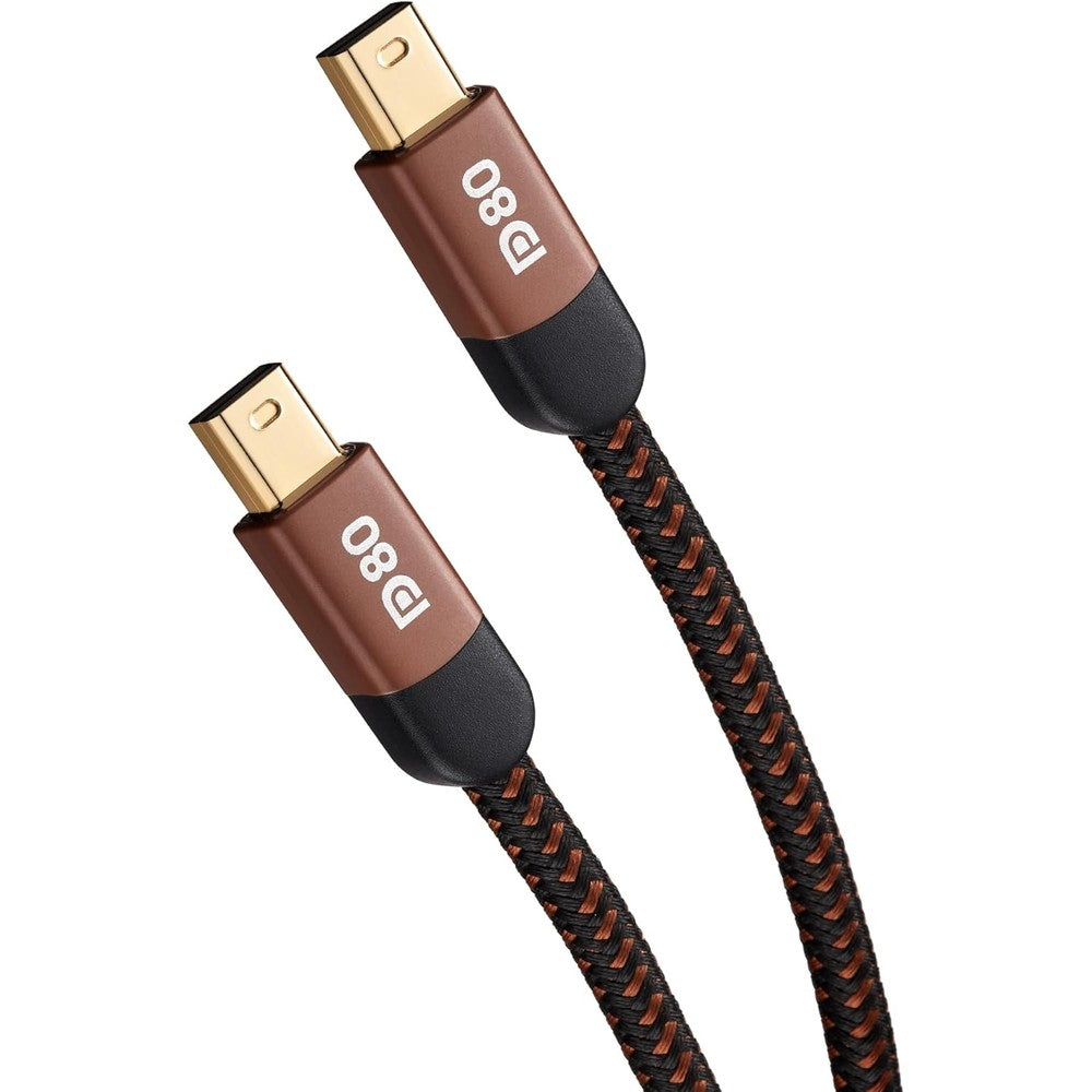 Zeskit Mini DisplayPort Two Point One Cable front view showing gold-plated connector tips.
