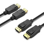 Kado 5ft DisplayPort Cable 2-Pack front view showcasing high speed connectors for gaming PC setups.