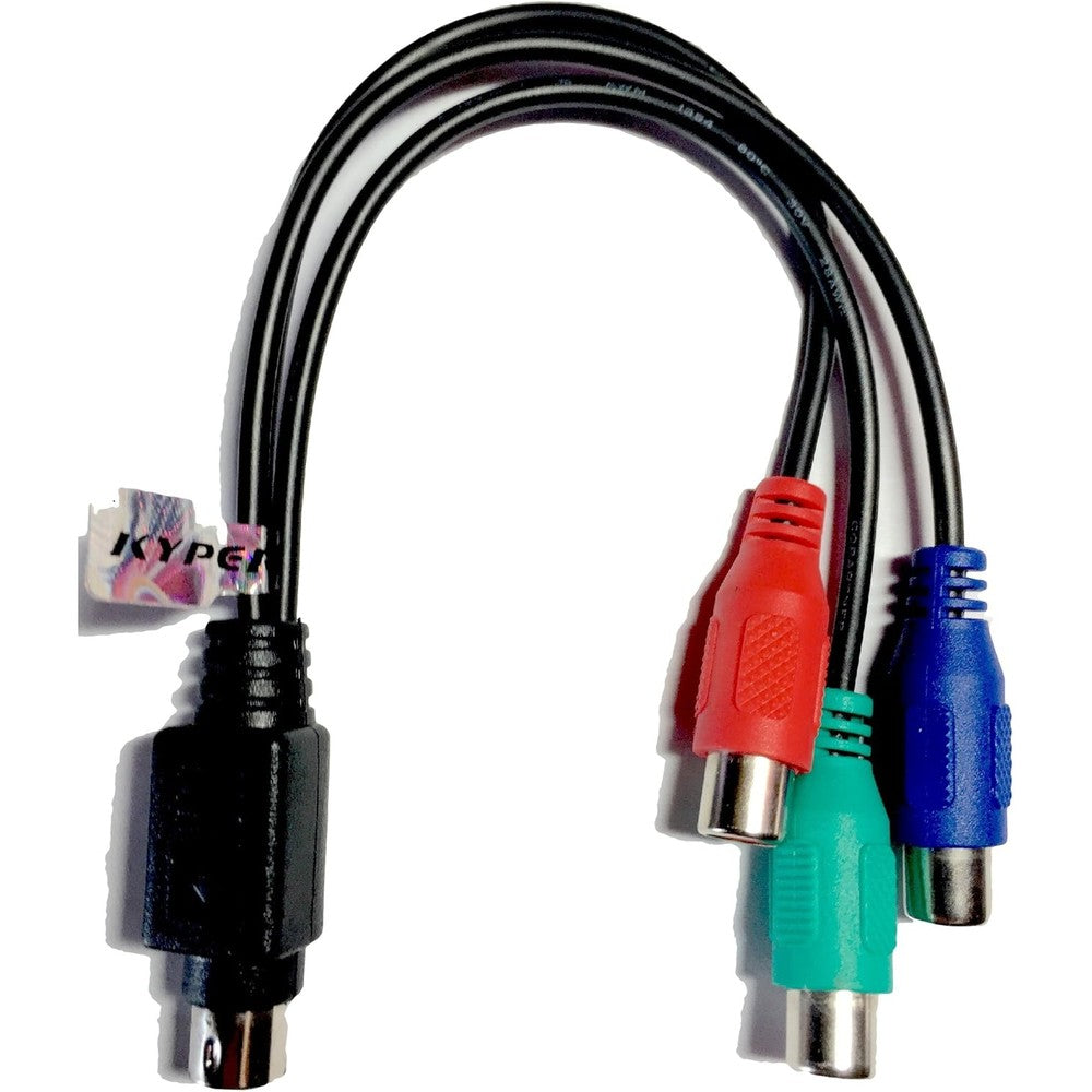 Kyper 7-Pin S-Video to HDTV Component RGB Cable front view showcasing connectors.