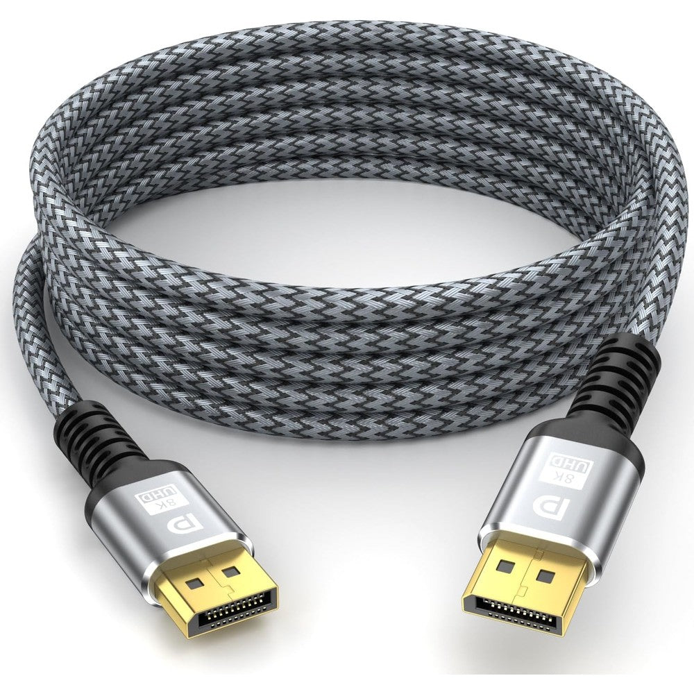Looyotul 8K DisplayPort cable 30 feet front view showing gold plated connectors