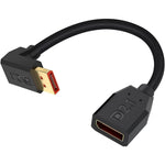 Duttek 90 Degree DisplayPort 2.1 Cable front view showing gold plated male to female connections