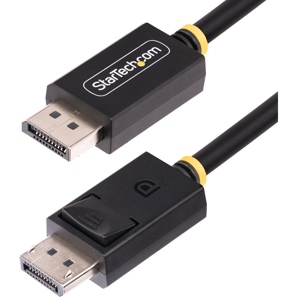 StarTech DisplayPort 2.1 cable 6ft front view showing latching connectors