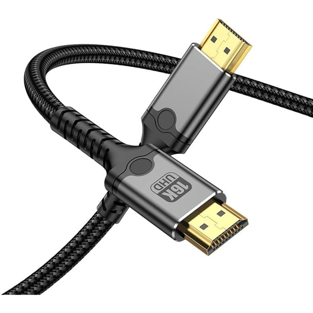 DERSUR 16K HDMI cable front view showing premium gold-plated connector pins.