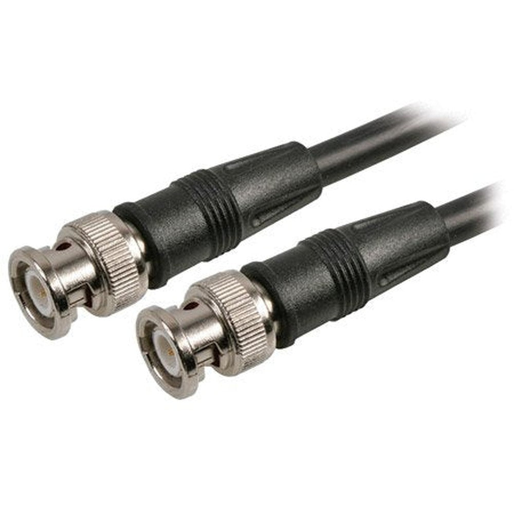 Pro Signal 3 feet BNC male to male patch cable front view showing black coaxial wire and premium twist-lock connectors